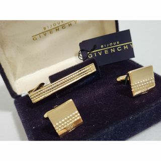 ジバンシィ(GIVENCHY)の正規 ジバンシィ ロゴ×クロスチェーン ブロックカフス ネクタイピン セット 箱(ネクタイピン)