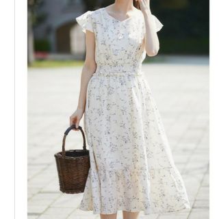 トッコクローゼット(TOCCO closet)のウエストシャーリングフラワープリントマキシワンピース 【anemie　アネミー】(ロングワンピース/マキシワンピース)