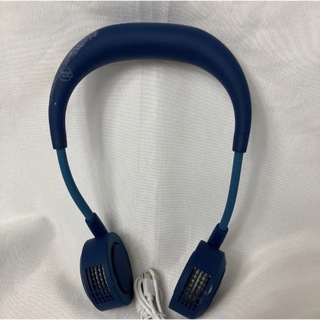 ネックファン　ネッククーラー　WFAN ブルー首かけ熱中症対策 リズム風 USB(扇風機)