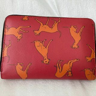 【ポールスミス】 Paul Smith 財布 二つ折り 犬柄 お洒落 赤 新品