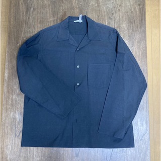 オーラリー(AURALEE)のAURALEE オープンカラーシャツ　サイズ4 黒(シャツ)