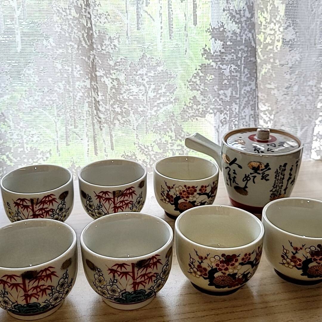 湯呑み茶碗 急須 8点セット まとめ売り 湯飲み 横手型 茶器 煎茶碗 伝統工芸