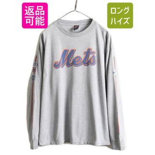 00s ナイキ MLB オフィシャル メッツ プリント 長袖 Tシャツ L 黒