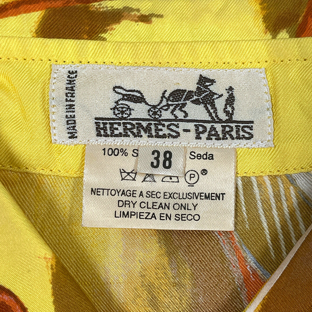 Hermes(エルメス)のHERMES エルメス コンチェルト シルク ブラウス 長袖シャツ イエロー サイズ38 正規品 / 31564 レディースのトップス(シャツ/ブラウス(長袖/七分))の商品写真