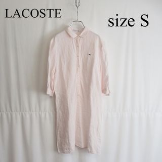 ラコステ(LACOSTE)のLACOSTE プルオーバー リネン ワンピース チュニック 麻 トップス S(ひざ丈ワンピース)