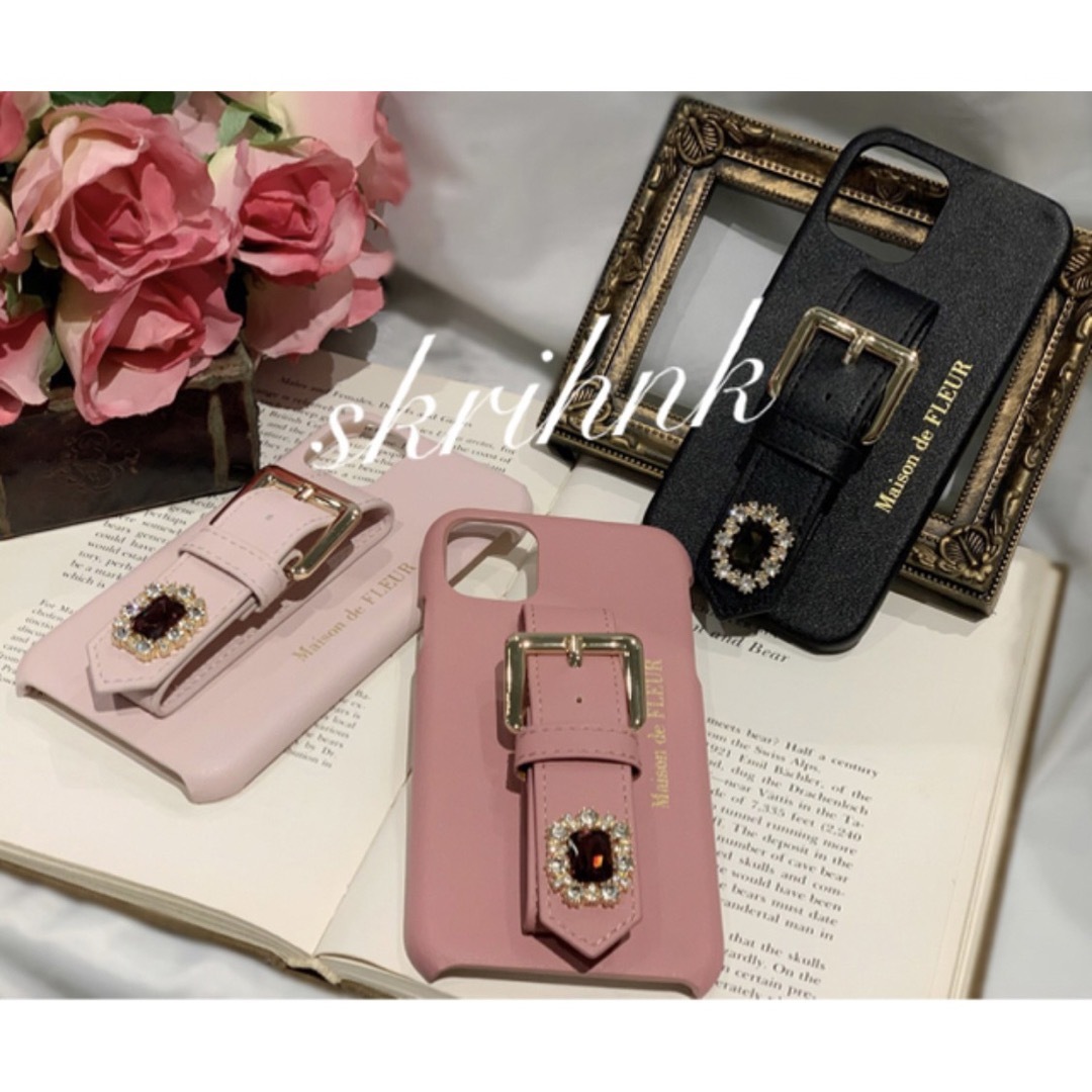 ♡新品♡メゾンドフルール♡ビジューベルトiPhone11ケース♡ピンク♡