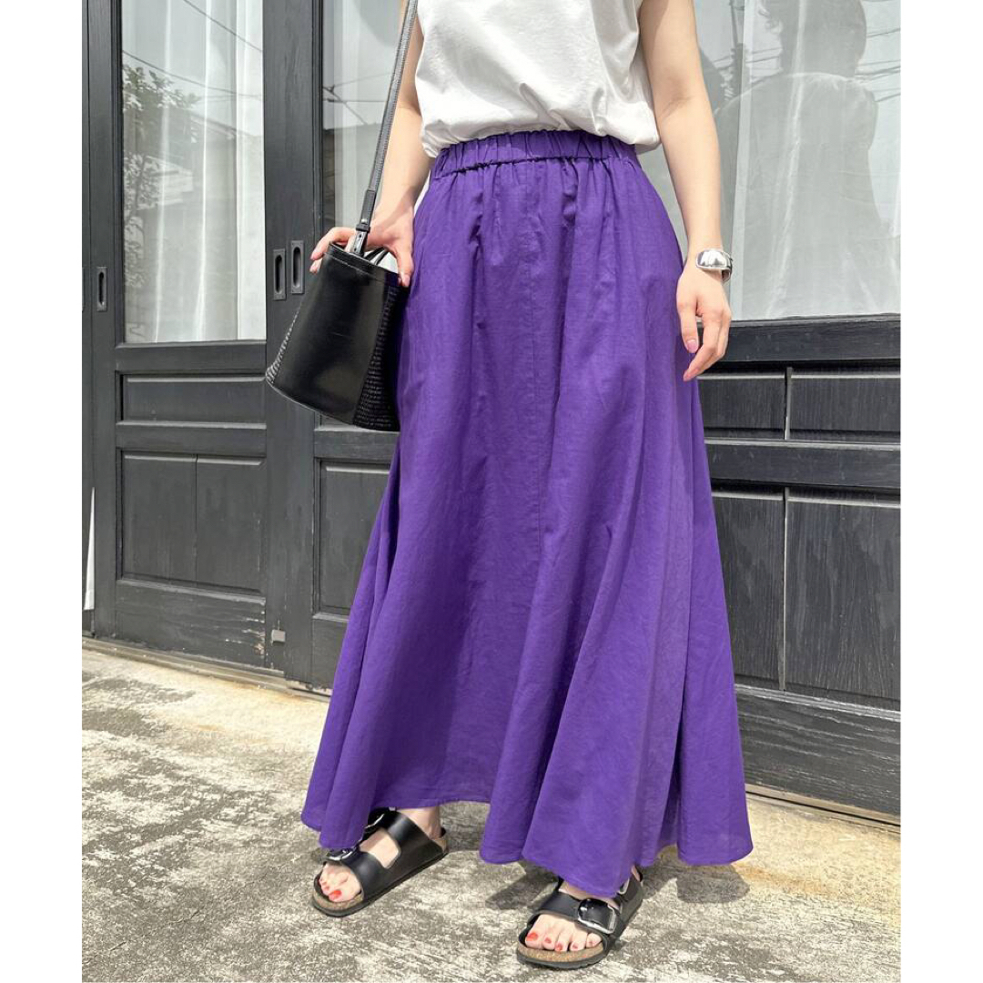 Spick & Span - 新品 Spick and Span リネン混ギャザーフレアスカート