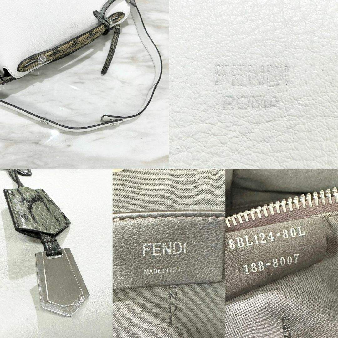 FENDI - フェンディ バイザウェイ 白 レザー×パイソン 2way