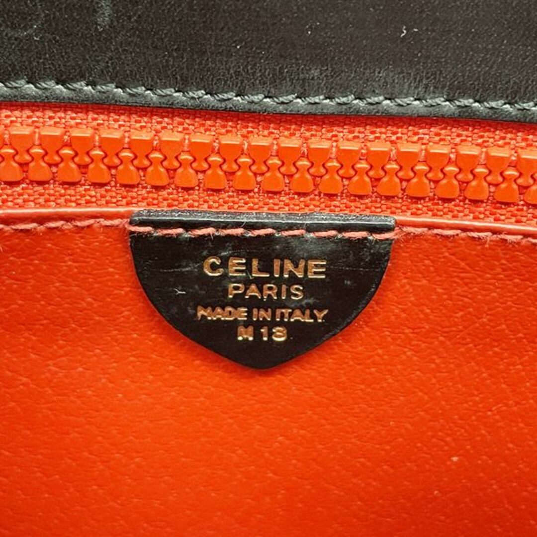 CELINE サークルロゴ チャーム付き 肩掛け バイカラー ヴィンテージ ショルダーバッグ