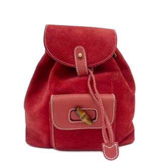 グッチ(Gucci)のGUCCI バンブー ミニ 003.2852.0030 ヴィンテージ リュック・デイパック スエード(リュック/バックパック)