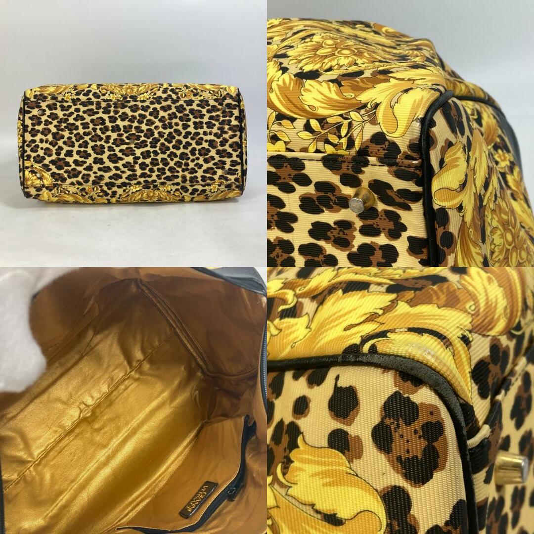 ヴィンテージ GIANNI VERSACE ハンドバッグ レオパード イエロー