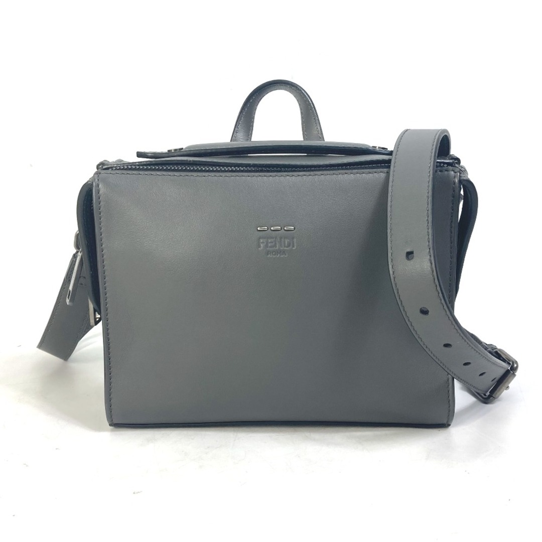 約140cmストラップフェンディ FENDI 斜め掛け カバン ポシェット 7M0238 ミニメッセンジャー 2WAY ショルダーバッグ ハンドバッグ レザー グレー