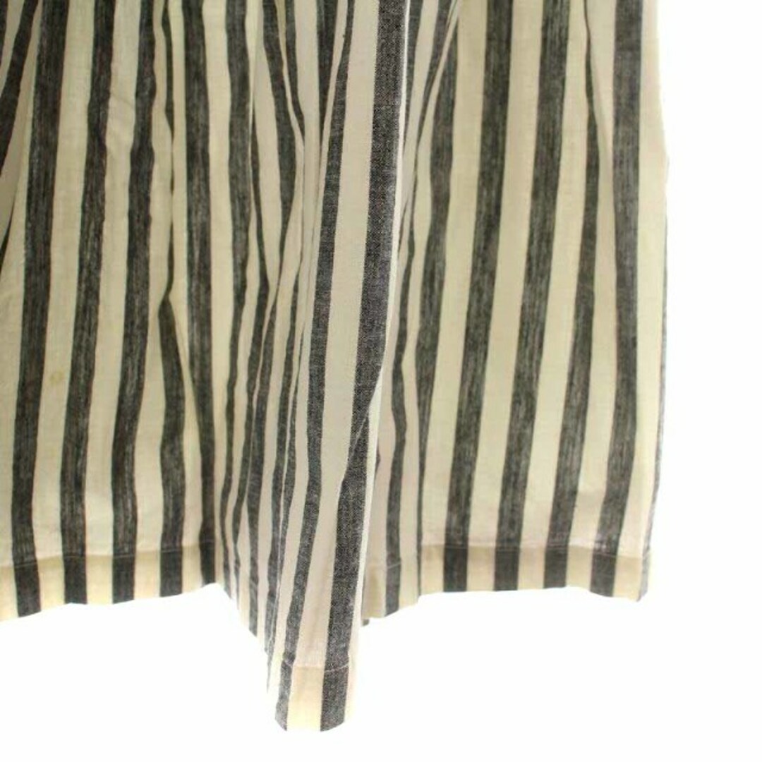 MARGARET HOWELL(マーガレットハウエル)のマーガレットハウエル フレアスカート ロング ストライプ 2 M グレー 白 レディースのスカート(ロングスカート)の商品写真
