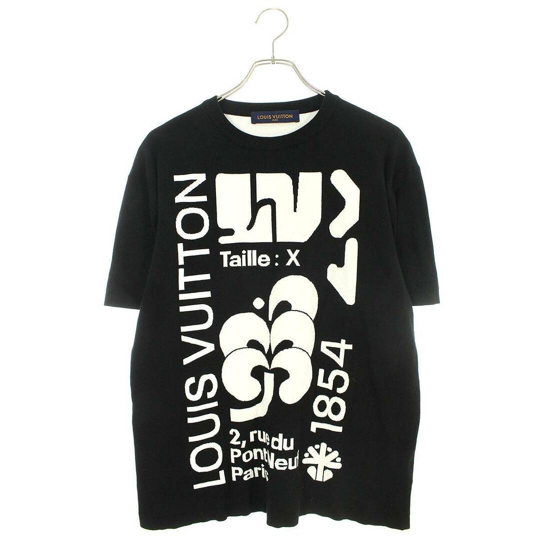 LOUIS VUITTON ルイヴィトン 22SS ロゴ総柄 チェーン付Tシャツ レッド/ブラック RM221W HG5 FMTS01