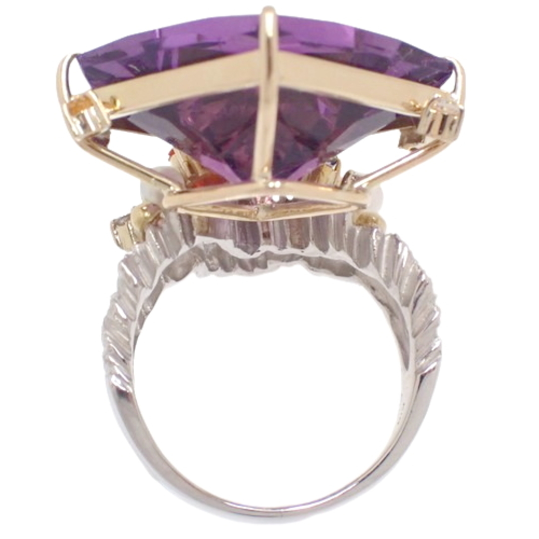 ノーブランドリング・指輪 アメジスト マルチカラー リング K18 イエローゴールド YG Pt900プラチナ パープル紫 シルバー銀 ゴールド 40802059937 レディースのアクセサリー(リング(指輪))の商品写真