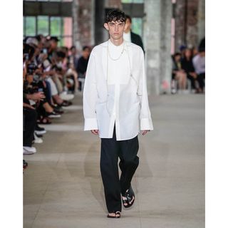 Jil Sander - jil sander 20ss ノーカラー オーバーサイズシャツ ジル