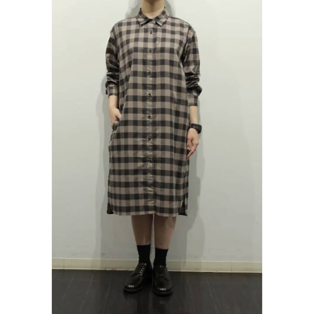 美品 マーガレットハウエル ブロックチェック シャツワンピース ゆったり 洗える