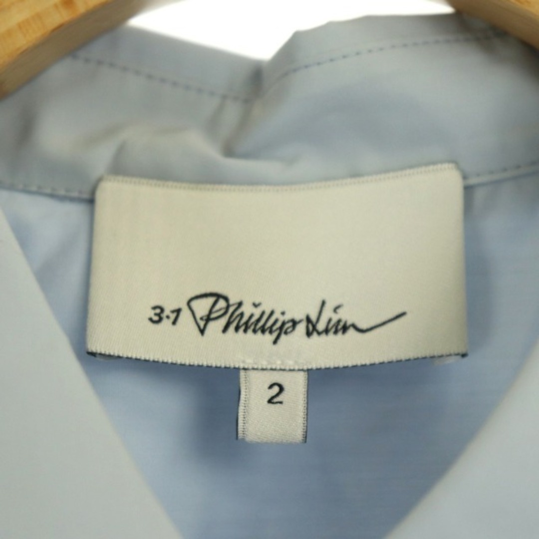 3.1 フィリップリム ギャザースリーブ シャツ オーバーサイズ 長袖 2 水色 2