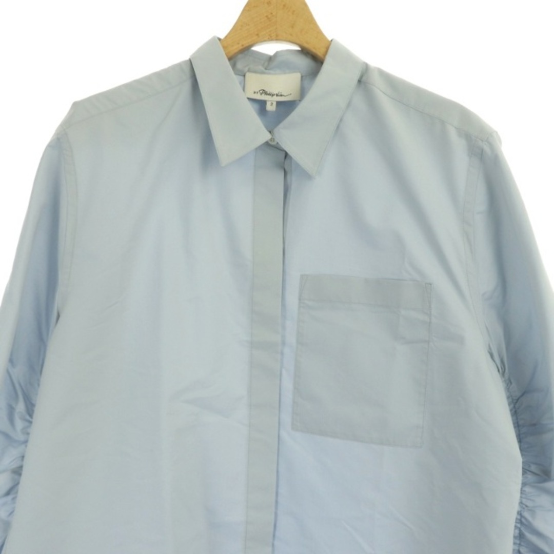 3.1 フィリップリム ギャザースリーブ シャツ オーバーサイズ 長袖 2 水色 3