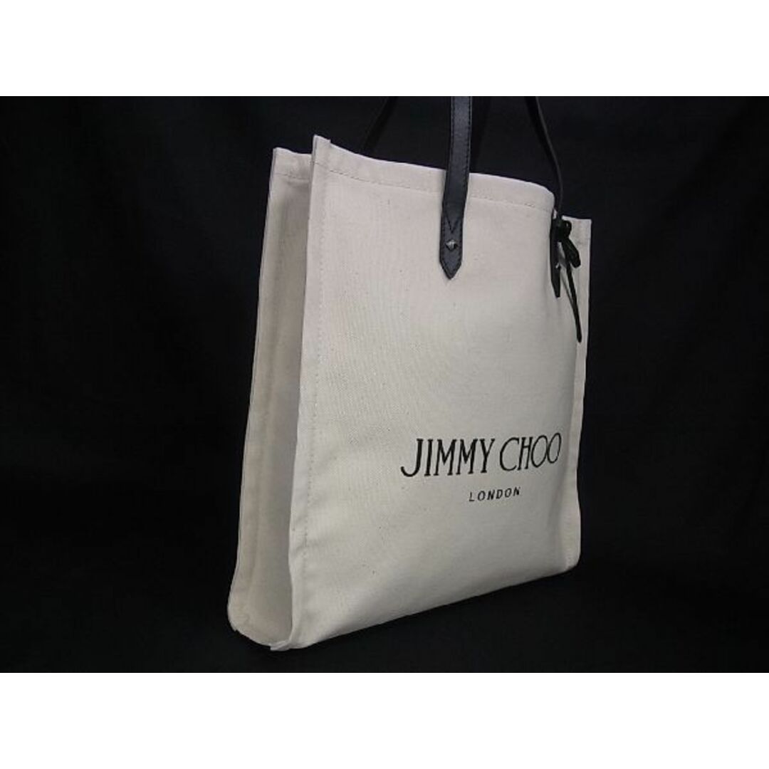 □極美品□ JIMMY CHOO ジミーチュウ LOGO TOTE ロゴトート キャンバス