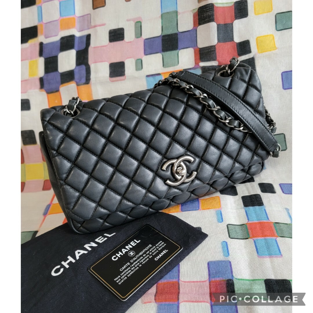 6cmショルダー極々美品 CHANEL マトラッセ スパークルレザー フラップ ショルダーバッグ