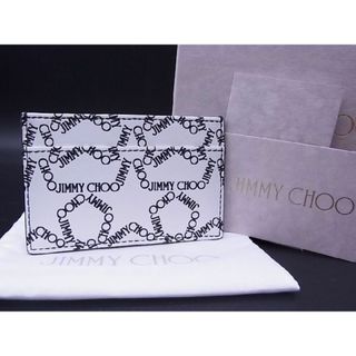 ジミーチュウ(JIMMY CHOO)の■新品同様■ JIMMY CHOO ジミーチュウ AARNA CARD SLOT レザー 総柄 カードケース カード入れ パスケース 定期 オフホワイト系 Z3241UN(パスケース/IDカードホルダー)