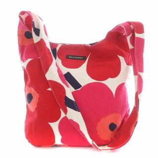 マリメッコ(marimekko)のマリメッコ ウニッコ ワンショルダーバッグ 花柄 キャンバス 赤 ピンク 紺 白(ショルダーバッグ)