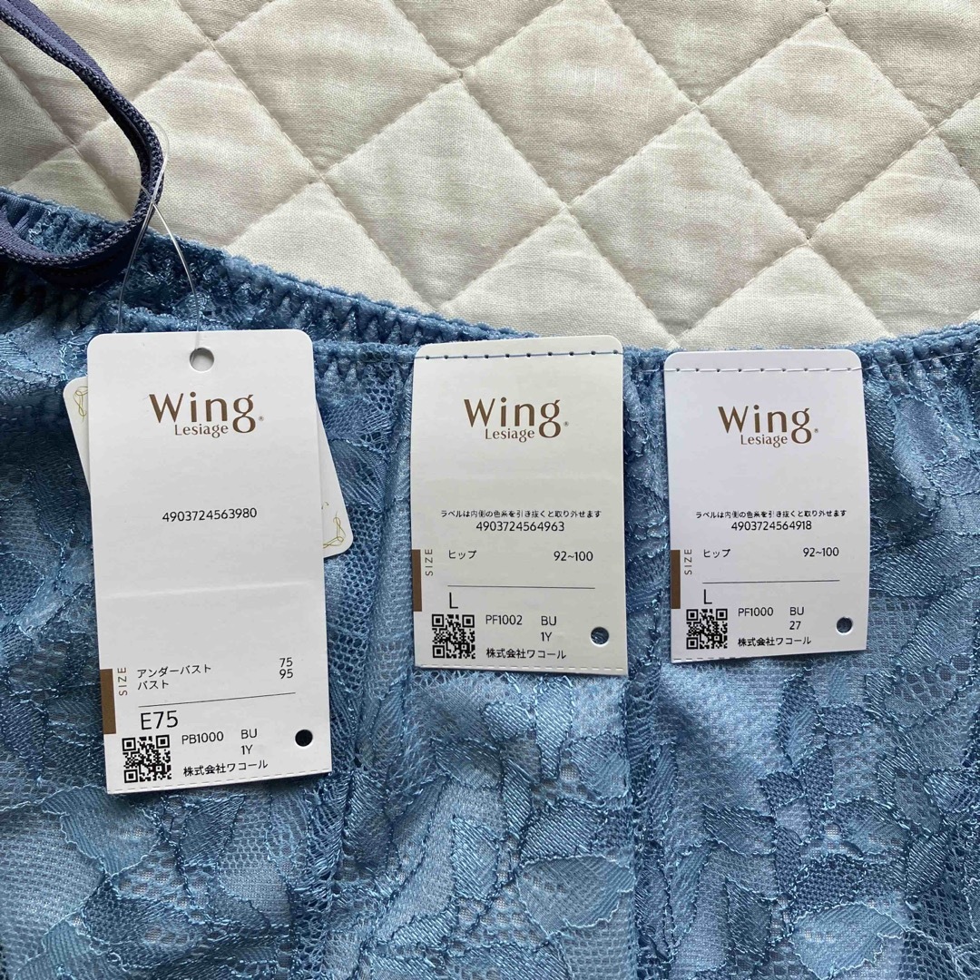 Wacoal(ワコール)のWacoal wing レシアージュ E75ブラ&ペアショーツLセット レディースの下着/アンダーウェア(ブラ&ショーツセット)の商品写真