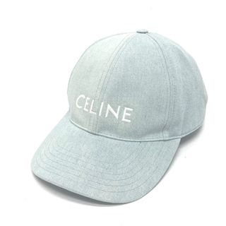 セリーヌ(celine)のセリーヌ CELINE ベースボールキャップ 2AUA1182N ロゴ 帽子 キャップ キャンバス ブルー 新品同様(キャップ)