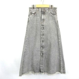 DIESELデニムスカート　サイドロゴ　ディーゼル　Aライン　ロング