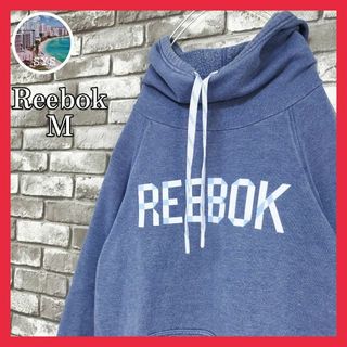 リーボック(Reebok)のREEBOKリーボックパーカーフーディーデカロゴプルオーバーユニセックスネイビー(パーカー)