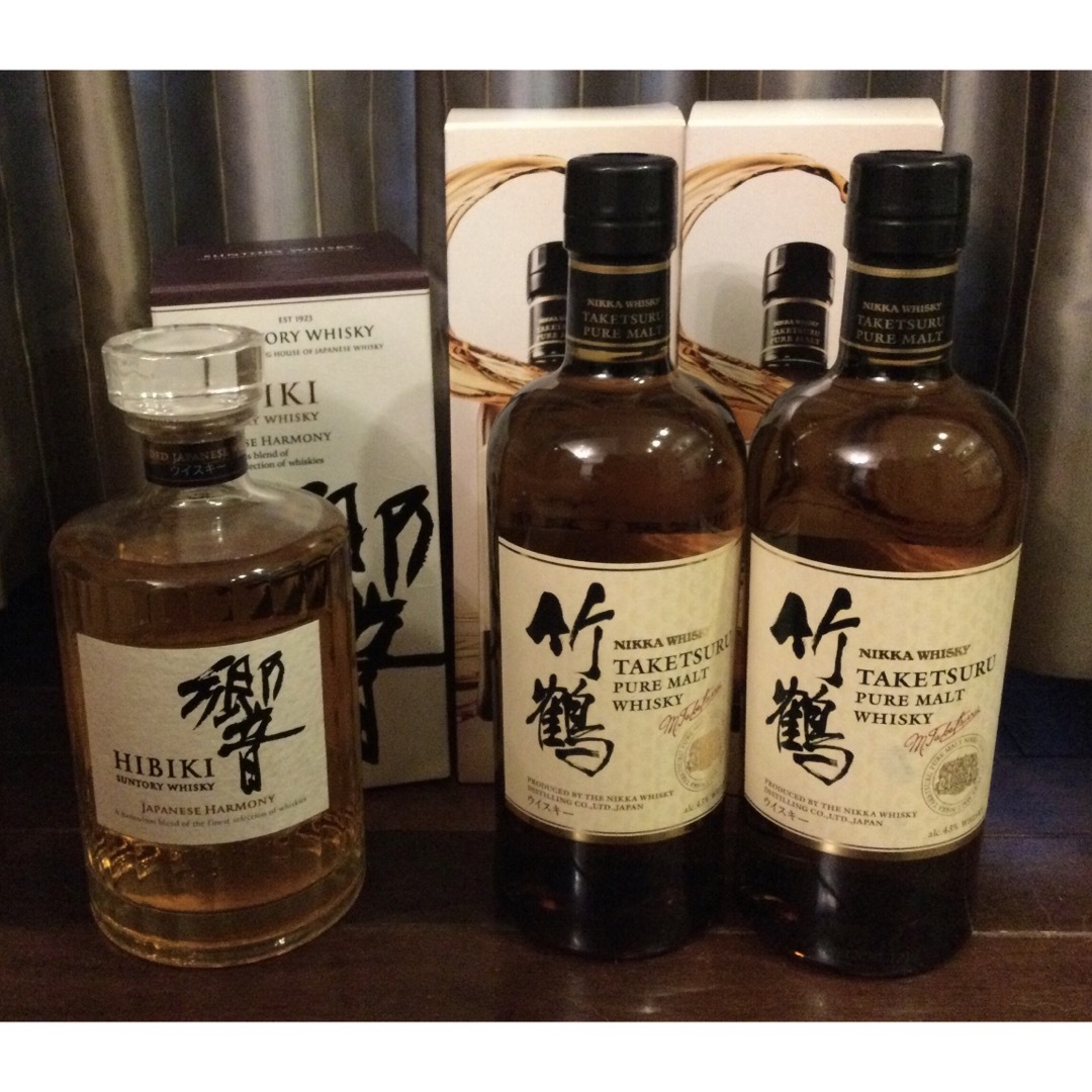 新品・箱付き・3本セット】サントリー 響 1本 + ニッカ 竹鶴 2本