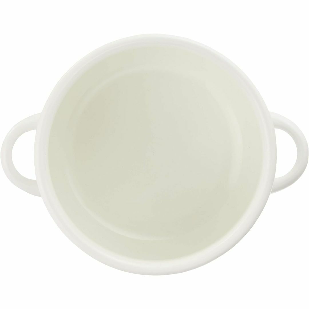 コロンとかわいい◉ホーロー天ぷら鍋 16cm/ホワイト インテリア/住まい/日用品のキッチン/食器(鍋/フライパン)の商品写真