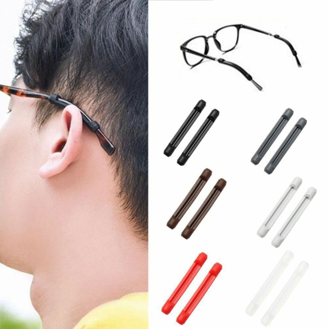 眼鏡 メガネ ずれ防止 ストッパー　2セット（4個）　ブラウンとブラウン メンズのファッション小物(サングラス/メガネ)の商品写真