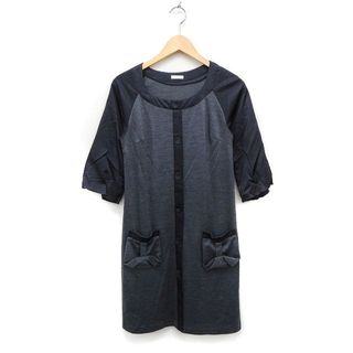 キャシャレル(cacharel)のキャシャレル cacharel フロントボタン ワンピース ひざ丈 異素材切替(ひざ丈ワンピース)