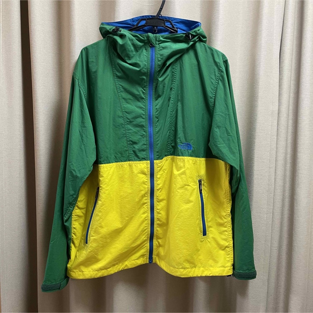 ノースフェイス コンパクトジャケット メンズXL グリーン×イエロー | フリマアプリ ラクマ