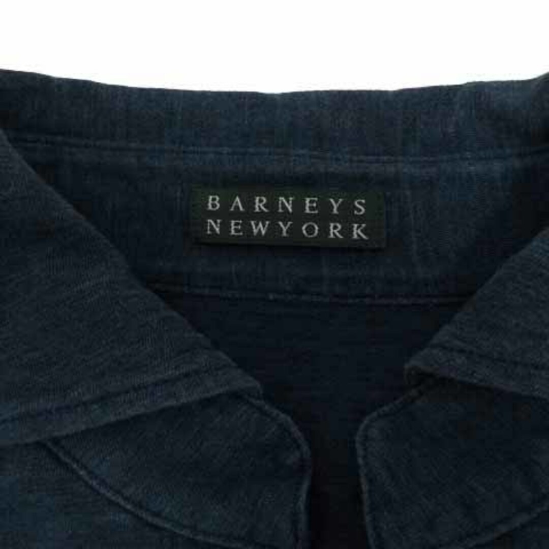BARNEYS NEW YORK ポロシャツ スキッパーカラー 半袖 青系 XL