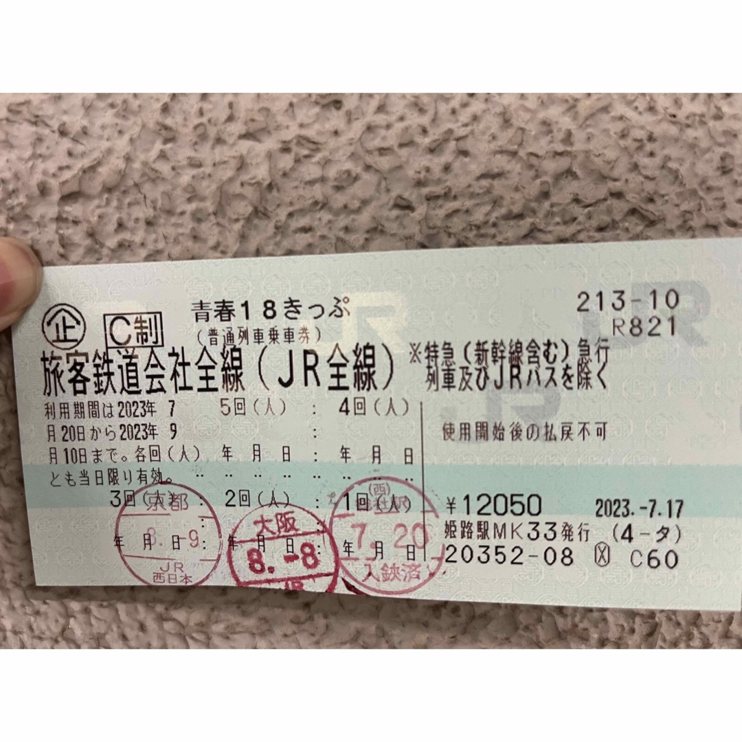 鉄道乗車券青春18きっぷ2回