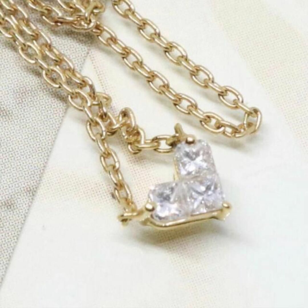 スタージュエリー 0.1ct ミステリアスハート ネックレス k18-