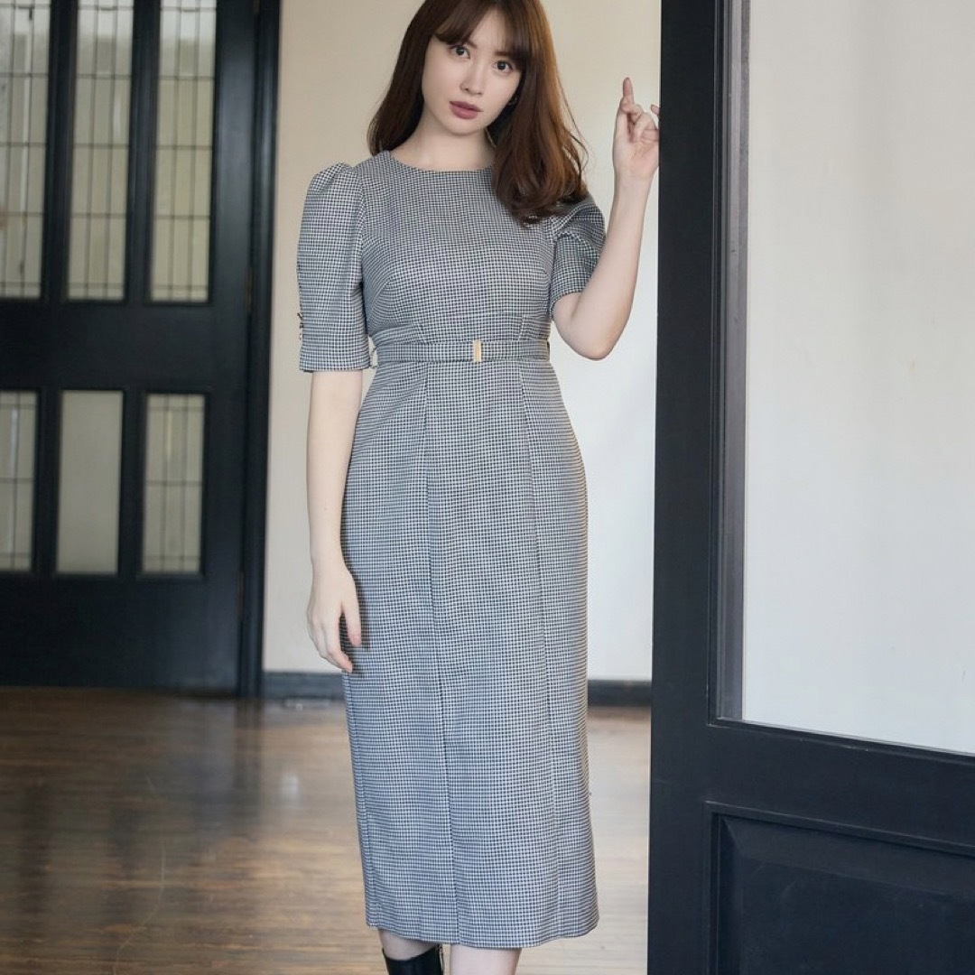 Her lip to - Lady Checkered Belted Midi Dressの通販 by sweet ...