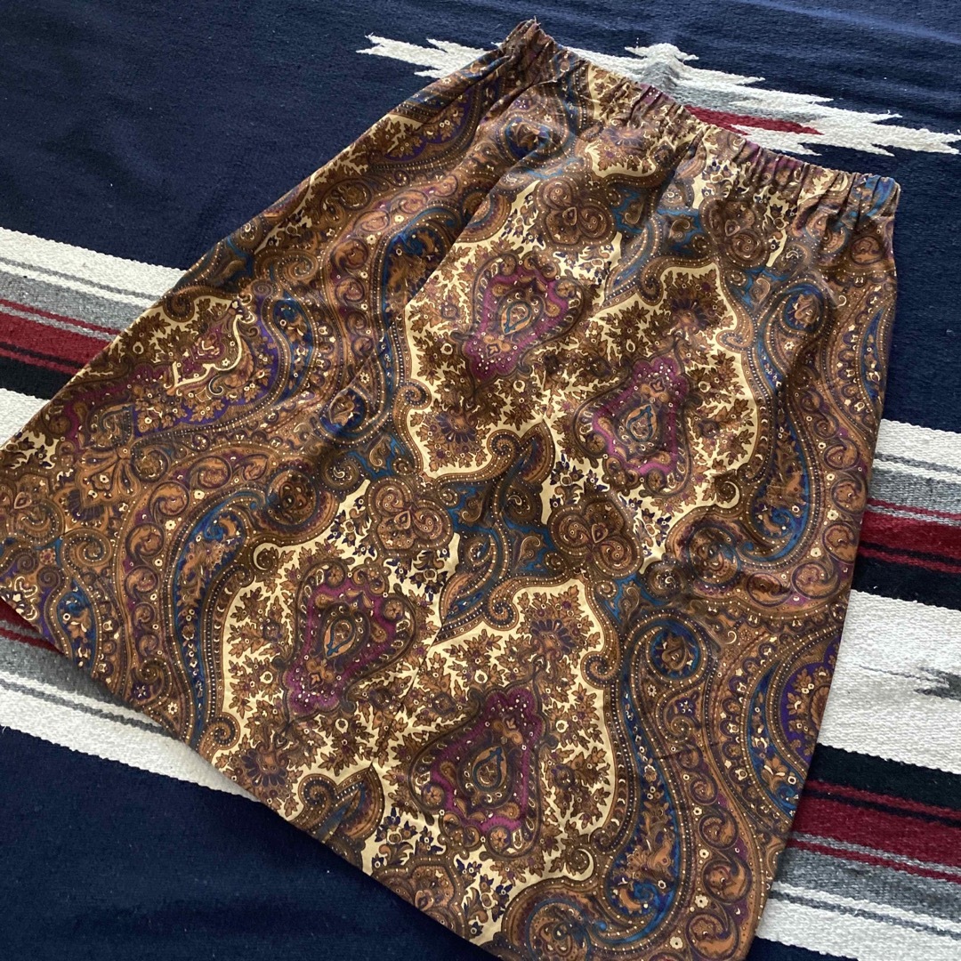 vintage ペイズリー スカート レトロ USA製 ビンテージ レディースのスカート(ひざ丈スカート)の商品写真