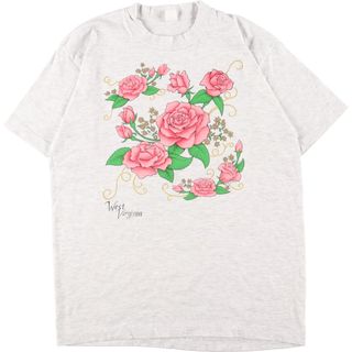 古着 80年代 CTM 花柄 プリントTシャツ USA製 メンズM ヴィンテージ /eaa359524(Tシャツ/カットソー(半袖/袖なし))