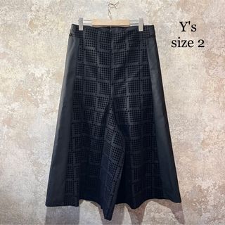 Y's ワイズ チェック ウール ワイドパンツ