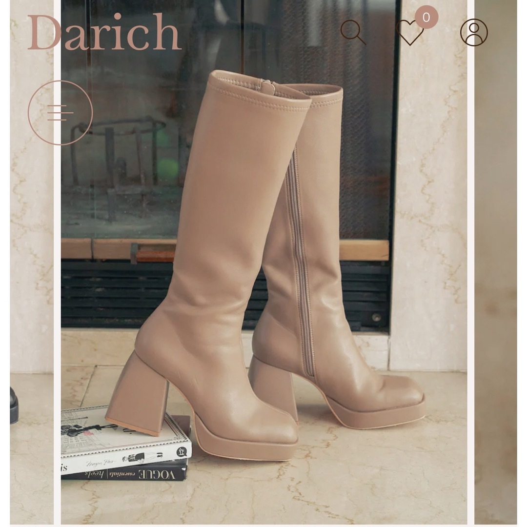 Darich ストレッチレザーロングブーツ