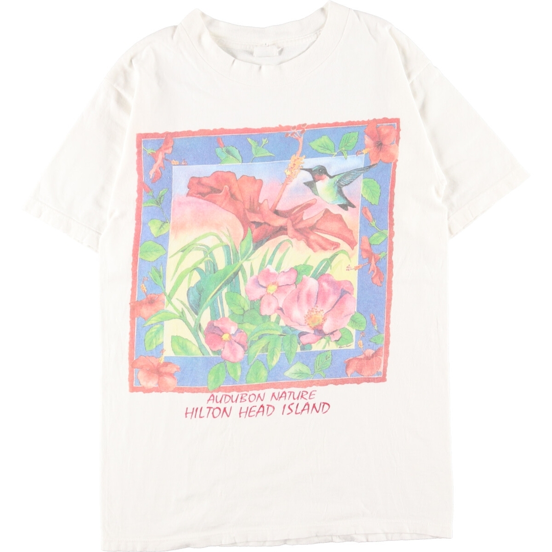 DOWN TO EARTH 花柄 アートTシャツ USA製 メンズS /eaa359526