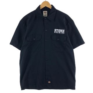 ディッキーズ(Dickies)の古着 ディッキーズ Dickies 両面刺繍 半袖 ワークシャツ メンズL /eaa360540(シャツ)