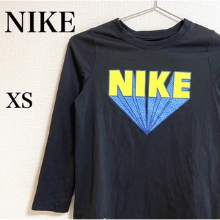 ナイキ(NIKE)のナイキ 長袖 ロンT Tシャツ ロゴ XS ブラック ドライフィット スポーツ(Tシャツ/カットソー)