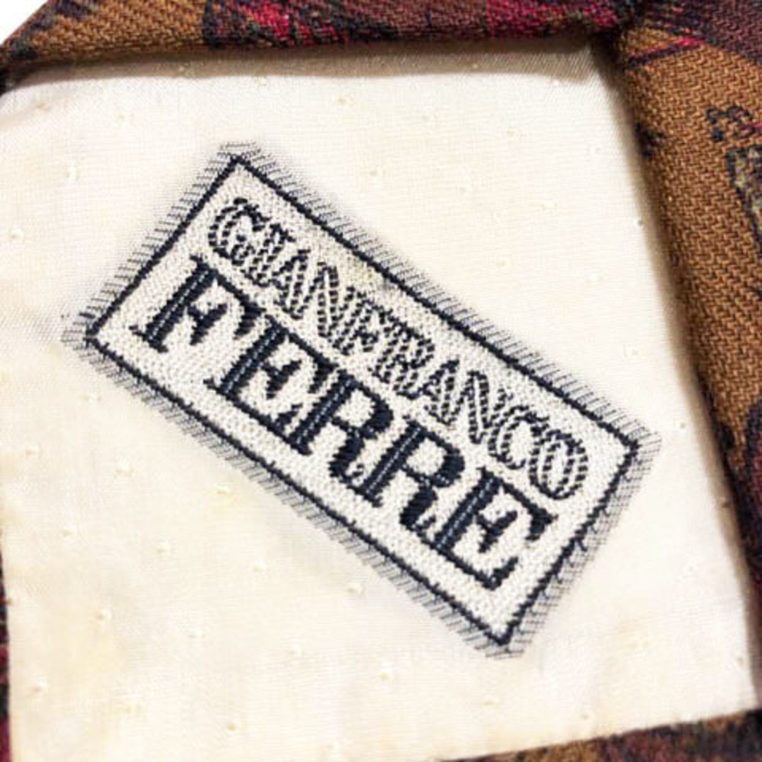 新品　ジャンフランコ・フェレ(GIANFRANCO FERRE)ネクタイ赤茶系色