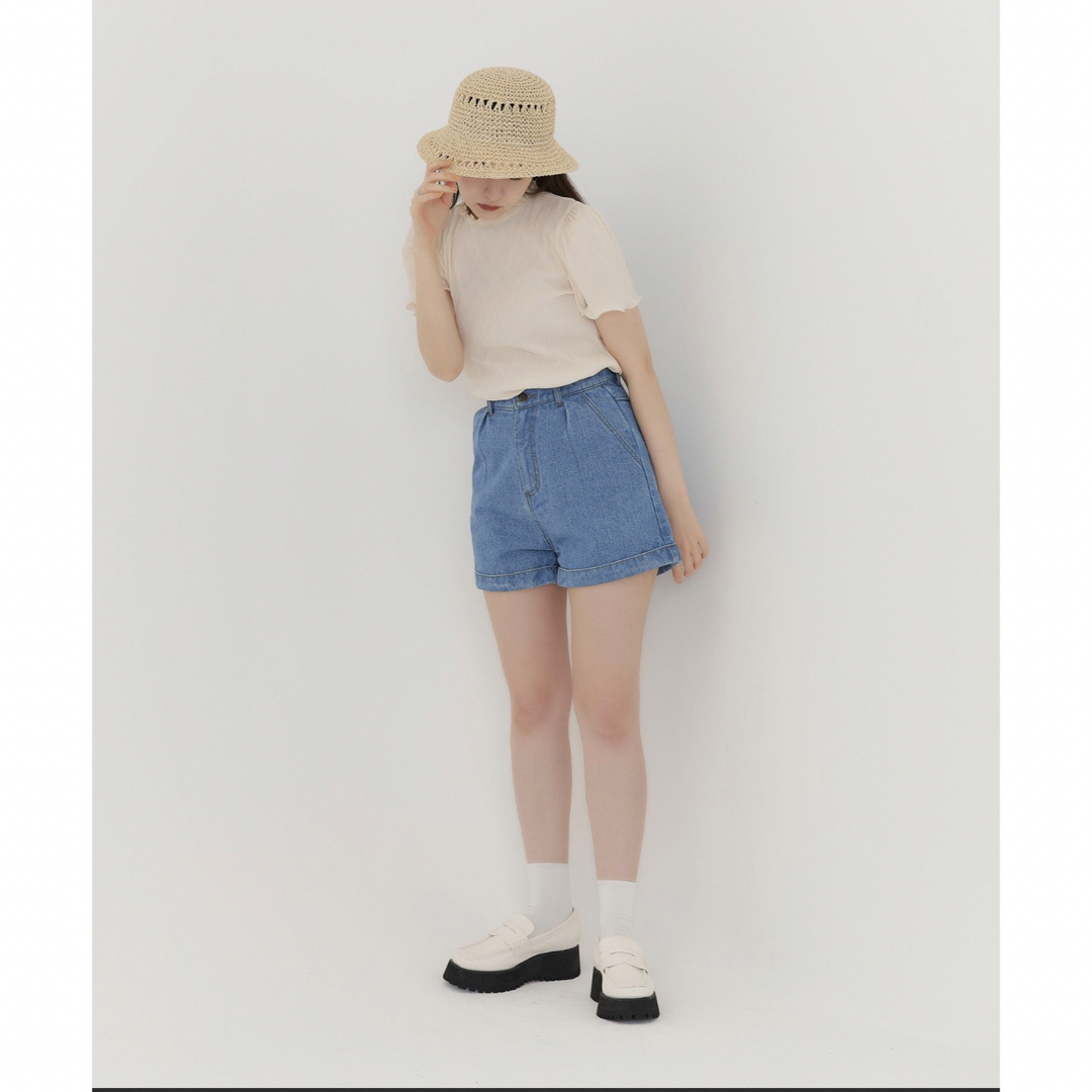 【新品】TINA：JOJUN AiriKato デニムショートパンツ レディースのパンツ(ショートパンツ)の商品写真