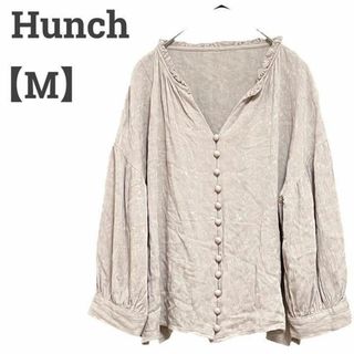 ハンチ(HUNCH)の【個性的】ハンチ レディース【M】長袖ブラウス♡レーヨン100% グレージュ系(シャツ/ブラウス(長袖/七分))